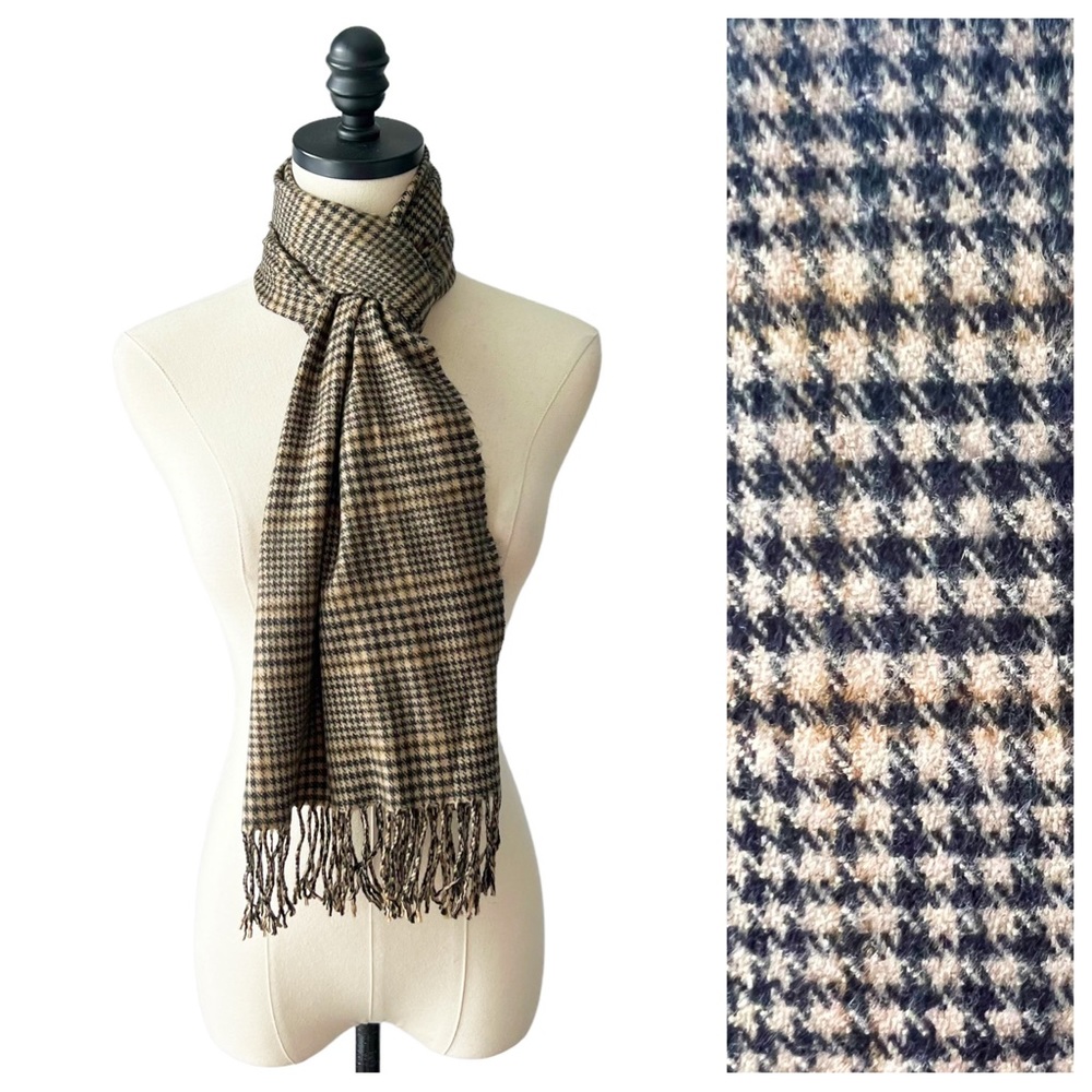 Made in England Plaid Cashmere Fringe Scarf